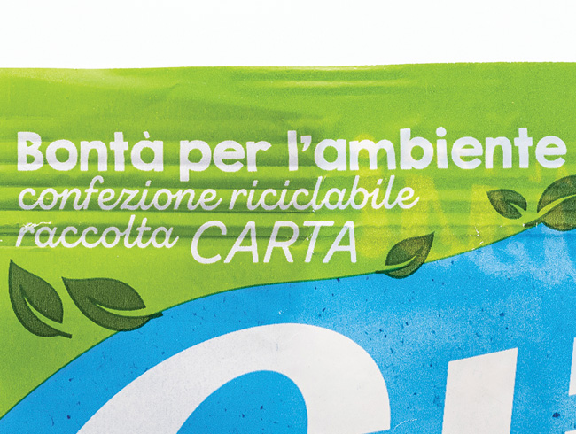etichetta con dicitura bontà per l'ambiente
